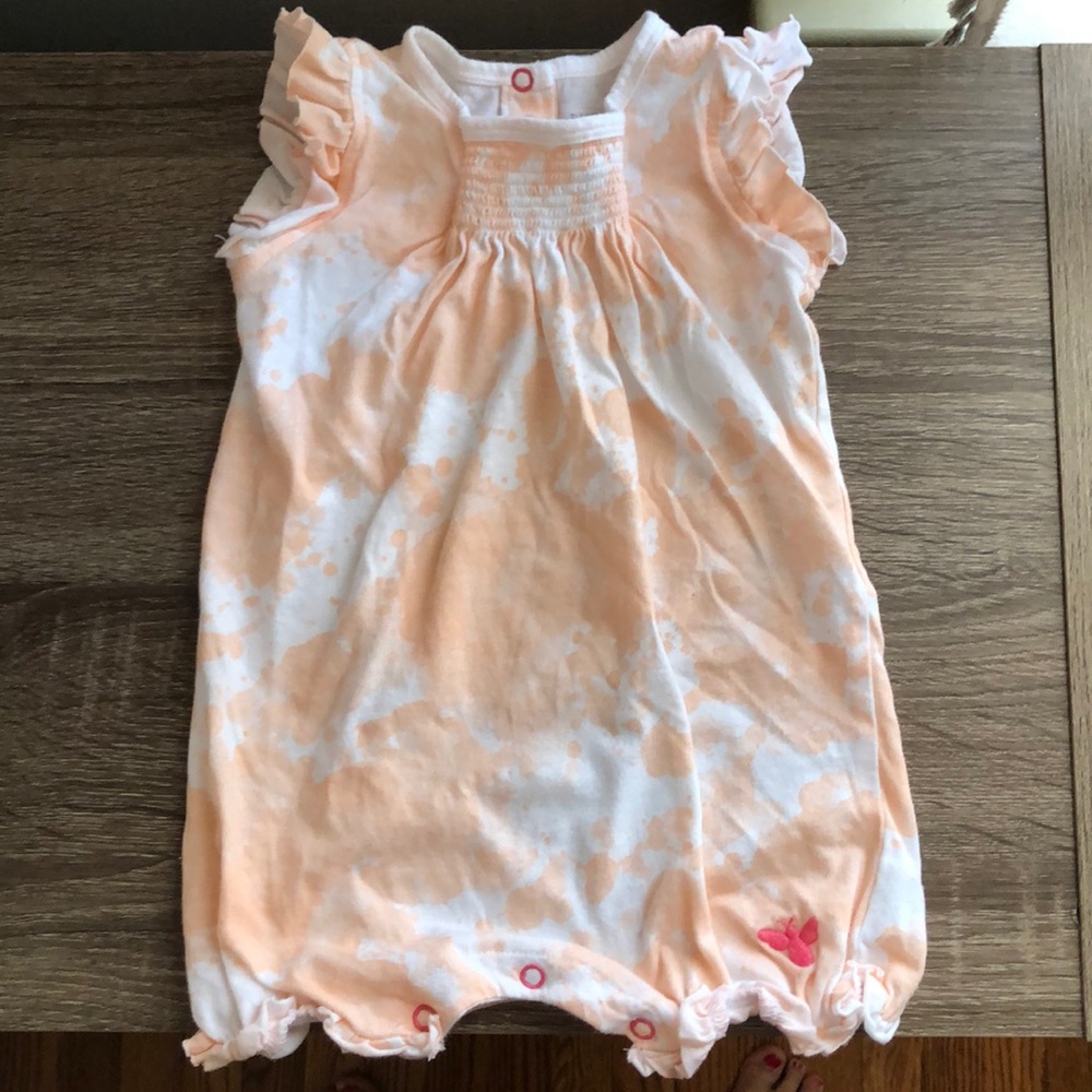 burts bees flutter sleeve romper 12mo